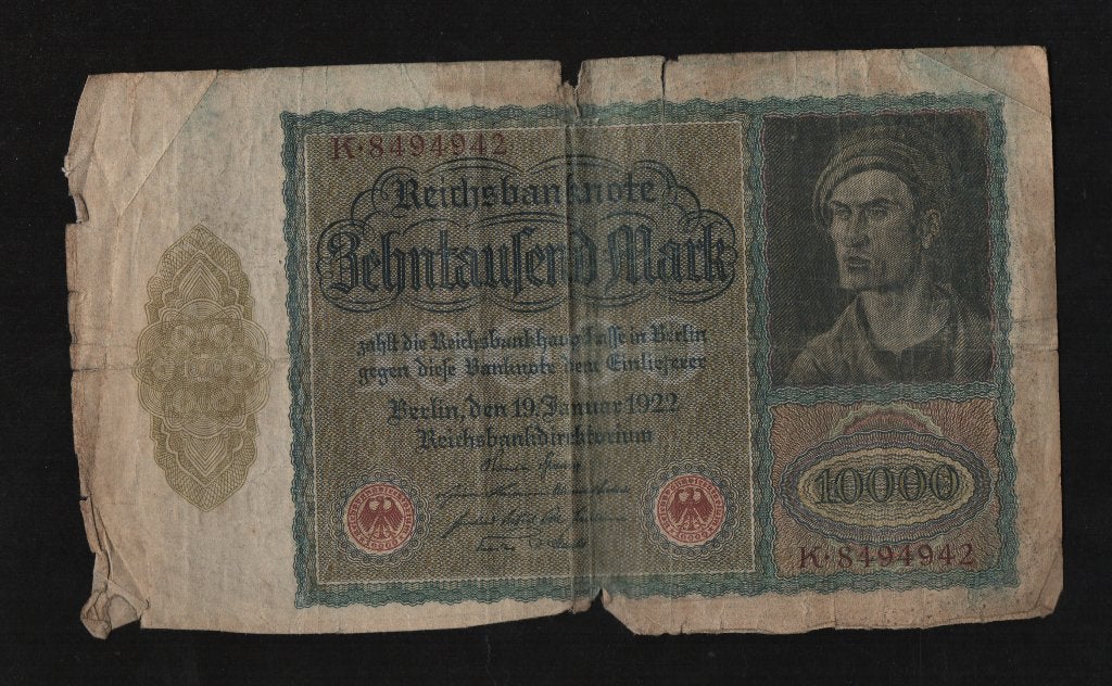 Duitsland 10000 Mark Bankbiljet 1922 Fraai Biljet, Postzegels en Munten, Ophalen of Verzenden, Duitsland, Los biljet
