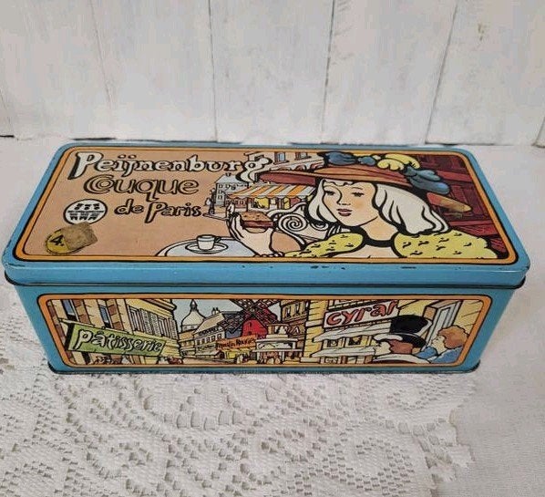 Vintage Peijnenburg Blik – "Couque de Paris" (Jaren '80), Verzamelen, Blikken, Verzenden, Gebruikt, Overige