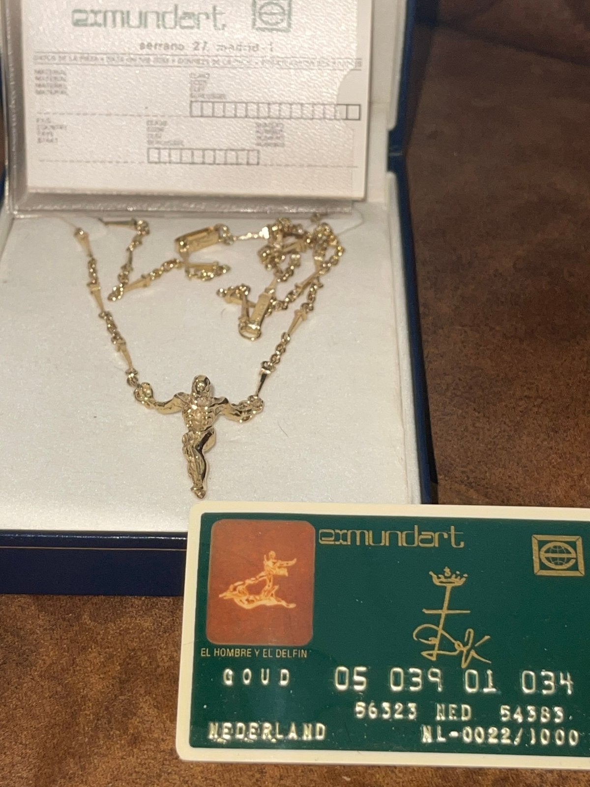 Salvador Dali ketting, Ophalen of Verzenden, Zilver, Ketting, Verguld