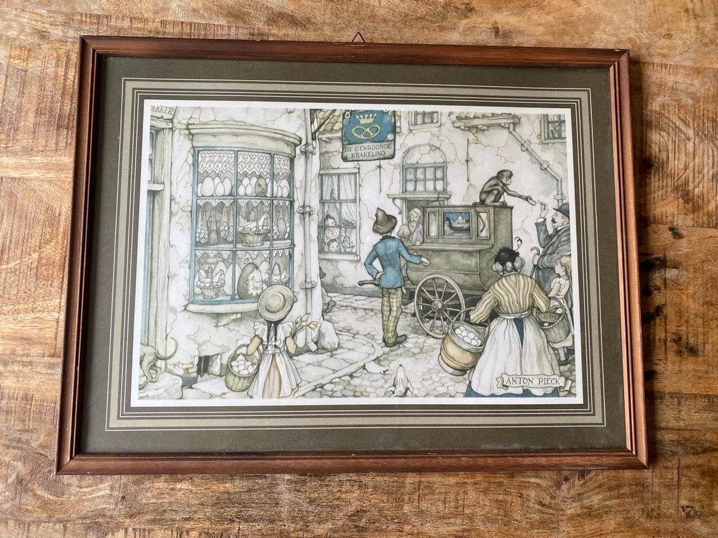 Ingelijste Anton Pieck prent - 42x32 cm, Ophalen of Verzenden