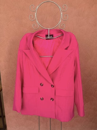 Colourful Rebel Roze/Paarse Double Breasted Blazer Maat M, Maat 38/40 (M), Colourful Rebel, Ophalen of Verzenden, Zo goed als nieuw