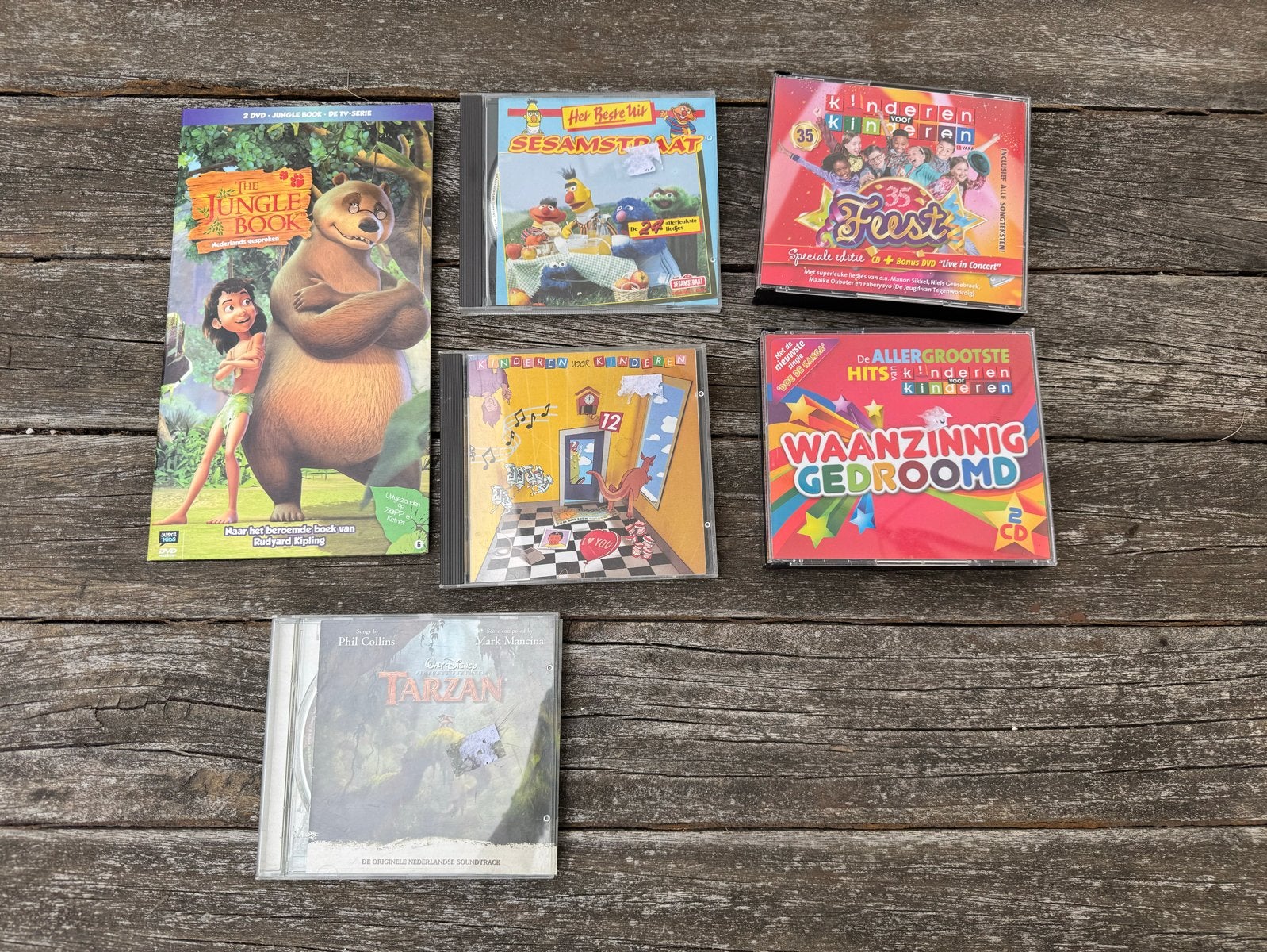 Kinder CD's en DVD's: Jungle Book, Tarzan, Sesamstraat en me, Gebruikt, Ophalen of Verzenden, 3 tot 5 jaar, Muziek