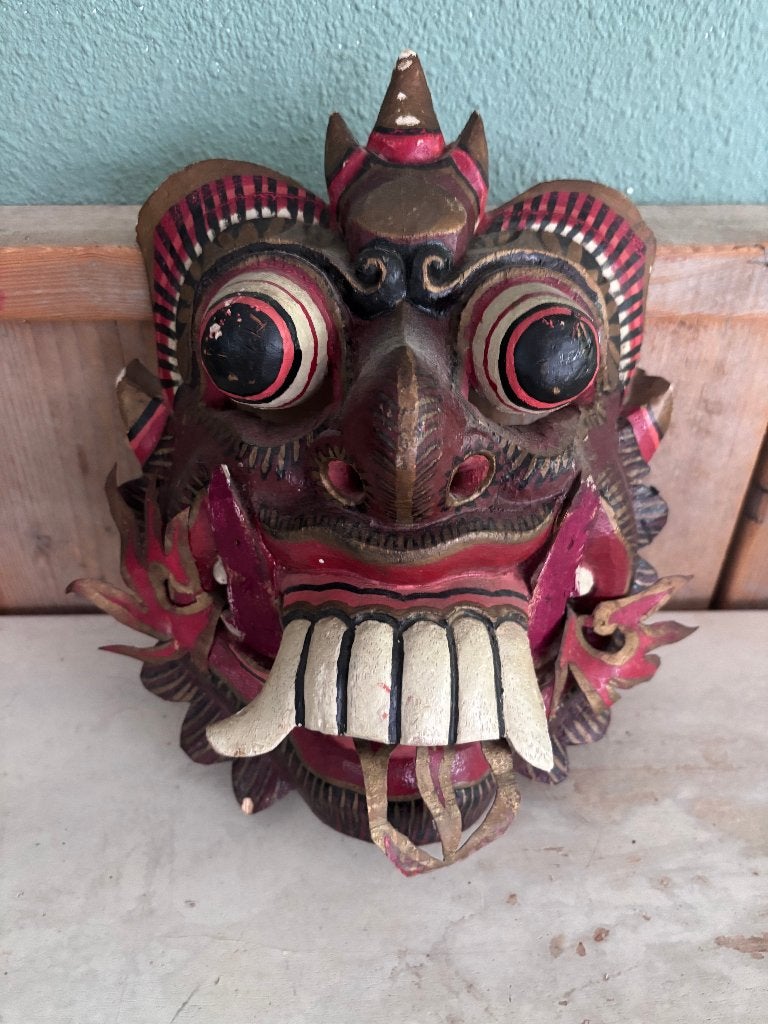 Oud Balinees handgesneden masker – Indonesië, Ophalen of Verzenden