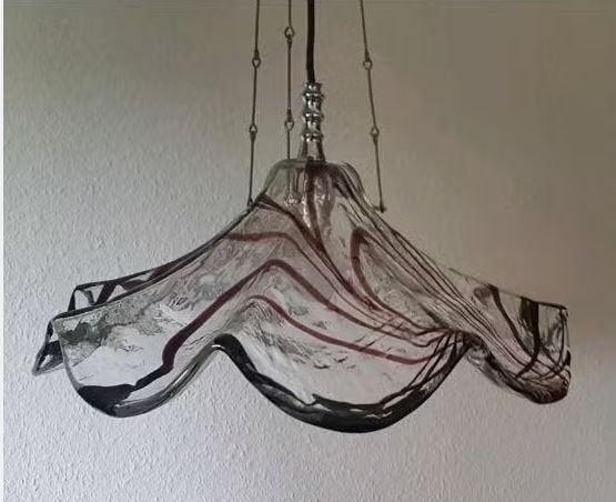 vintage Mazzega Murano hanglamp 70er jaren, Ophalen, Zo goed als nieuw, Glas, Design 70er