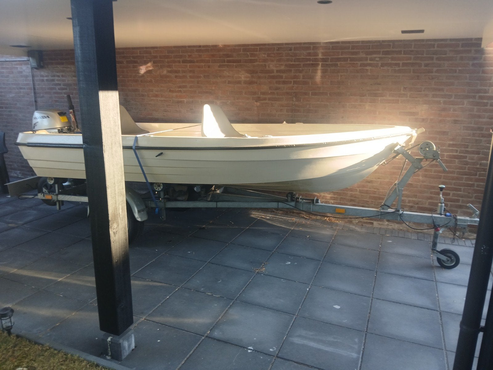toer, visboot met 10 pk honda en trailer., Ophalen of Verzenden