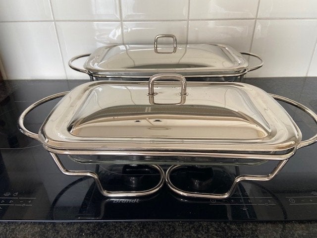 Set van 2 Chafing Dishes - Warmhoudschalen, Ophalen, Zilver, Overige materialen, Overige merken