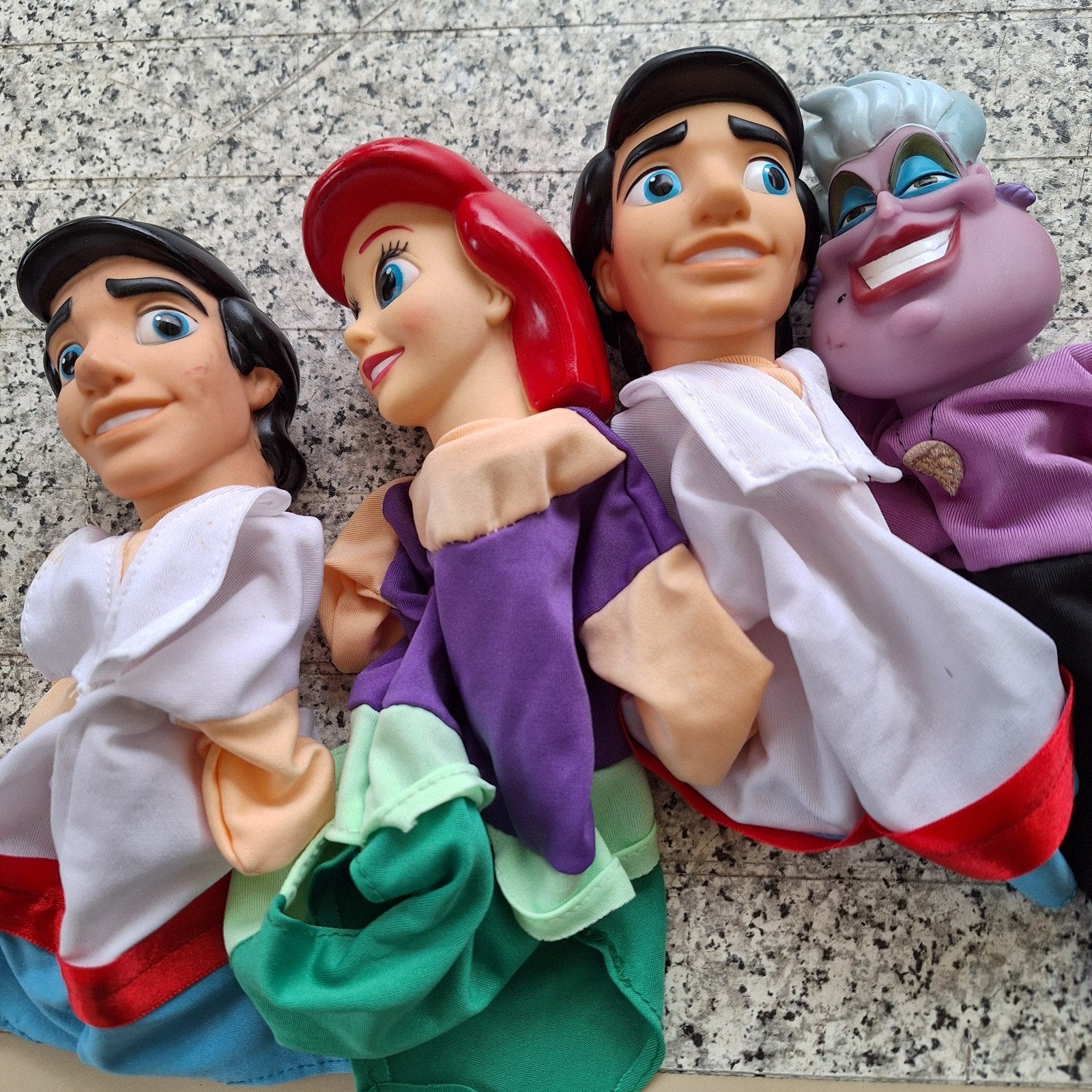 Disney De Kleine Zeemeermin handpoppen set, Ophalen of Verzenden, Zo goed als nieuw, Overige typen