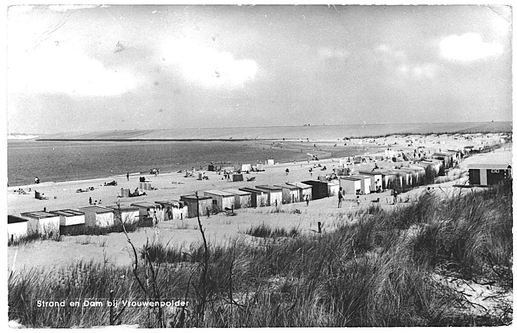 700311 Vrouwenpolder Zeeland 1966 Strand Dam Gelopen, Ophalen of Verzenden, 1960 tot 1980, Gelopen, Zeeland