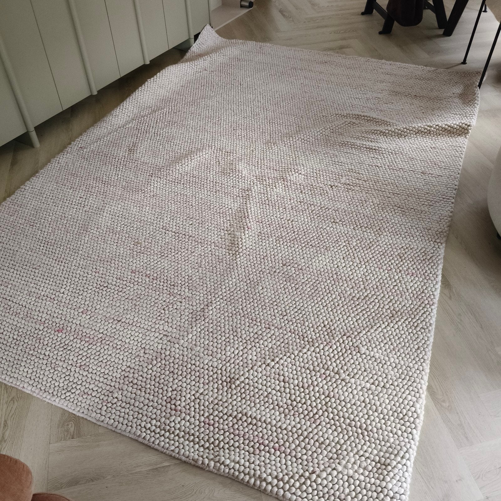 Zgan vloerkleed beige/roze 200x300cm, Ophalen, Zo goed als nieuw, Beige, Tapijt