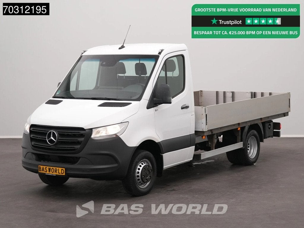 Mercedes Sprinter 516 CDI Automaat Dubbellucht 160PK Open La, Auto's, Bestelauto's, Stof, Gebruikt, Euro 6, 4 cilinders