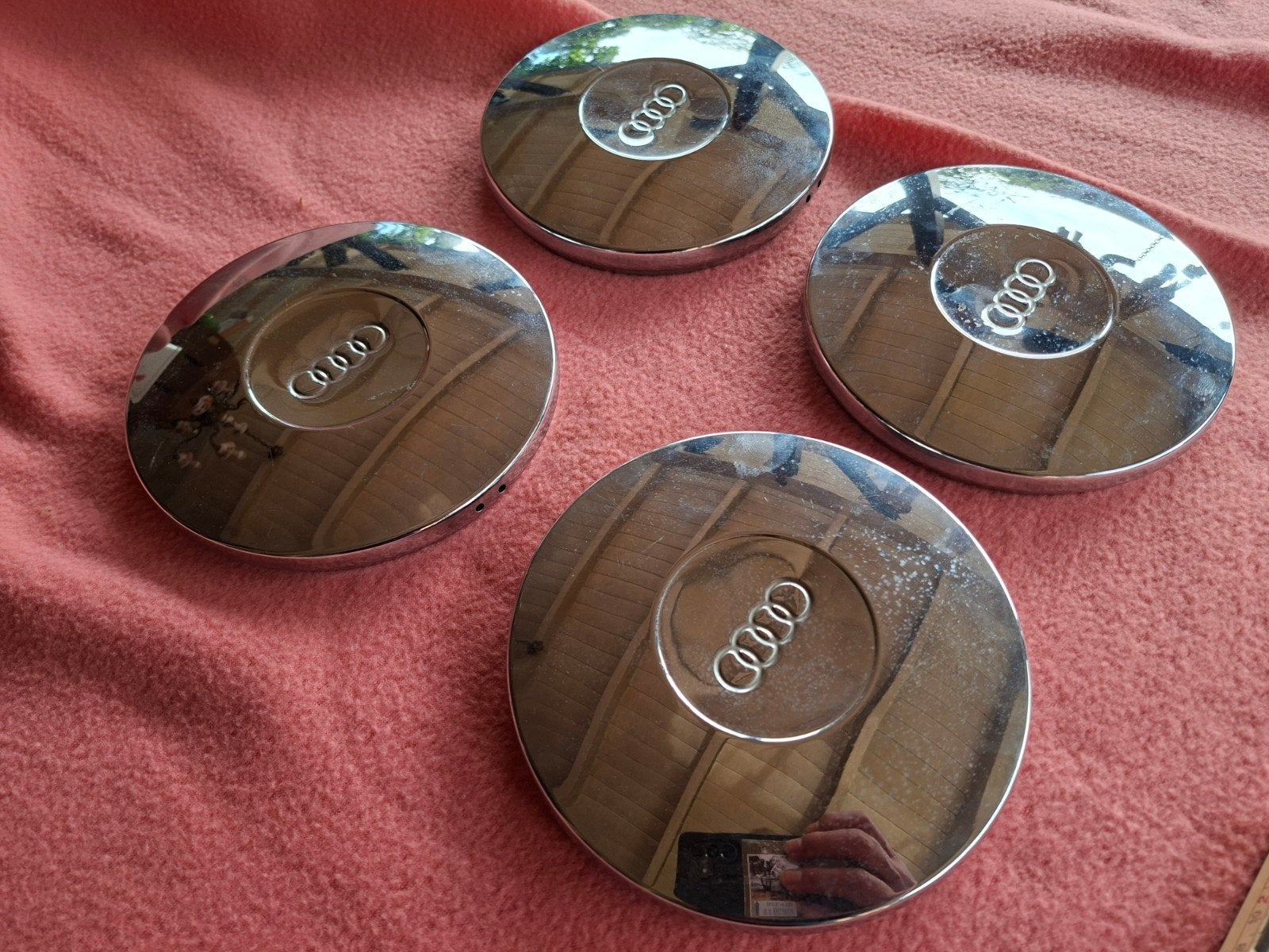AUDI WIELDOPPEN CHROOM OLDTIMER OF YOUNGTIMER Metaal, Ophalen of Verzenden, Gebruikt