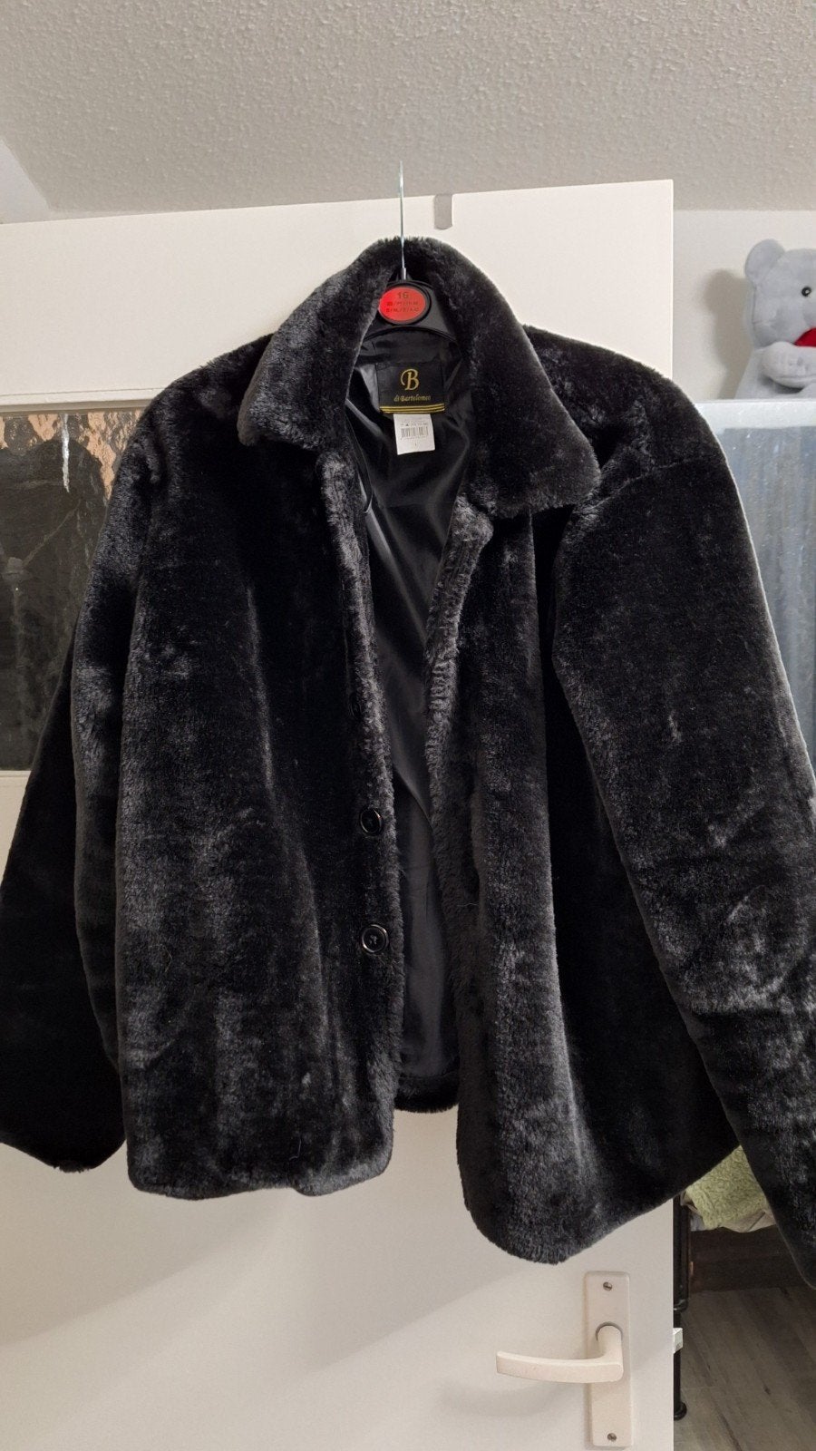 Mooie warme zwarte bontjas dames - Maat L, Kleding | Dames, Di Bartolomeo, Ophalen of Verzenden, Maat 42/44 (L), Zwart