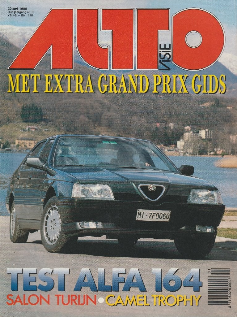 Alfa Romeo 164 3,0 V6 test in Autovisie 1988, Gelezen, Alfa Romeo, Ophalen of Verzenden, Autovisie