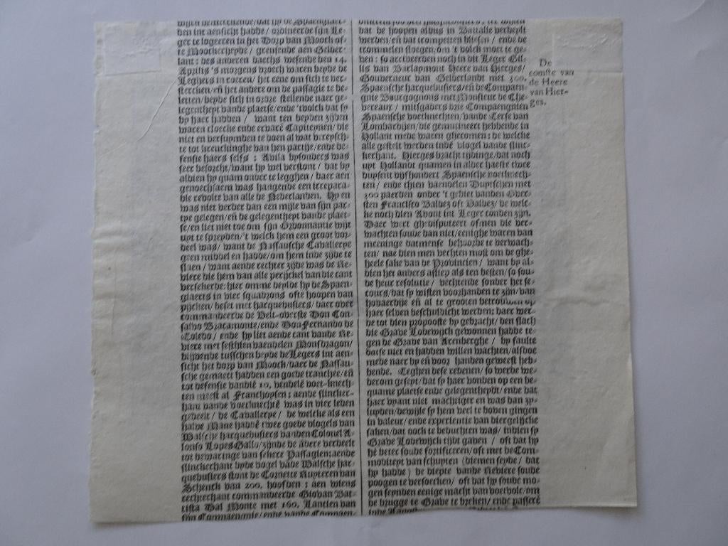 gravure Slag om Mookerheide Mook Limburg Baudartius ca 1612, Verzenden, Militair, 1600 - 1699, Gravure