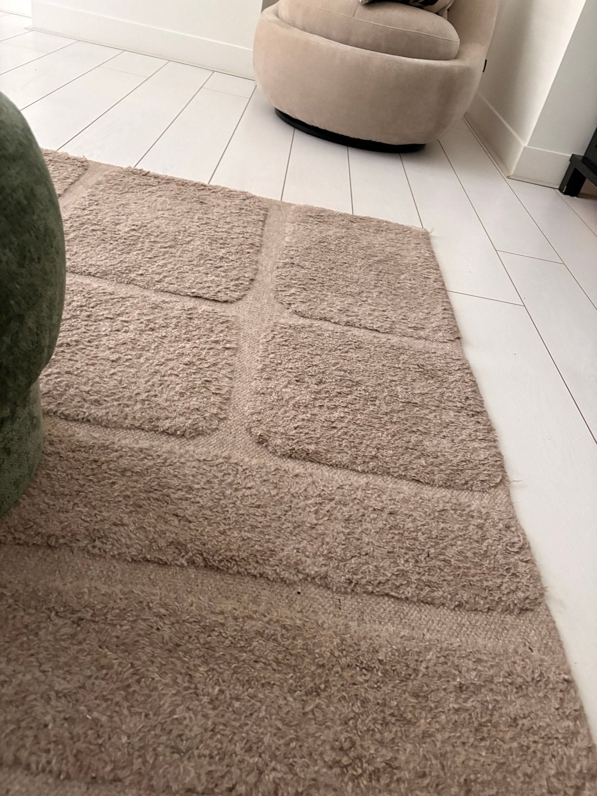 Zo goed als nieuw beige vloerkleed 190x280 cm, Ophalen, Beige, 150 tot 200 cm, 200 cm of meer