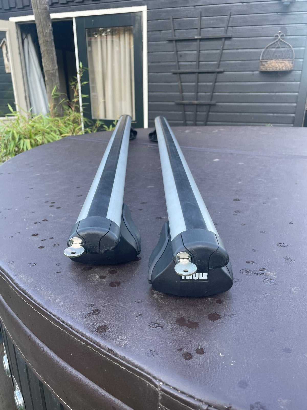 Thule dakdragers 120 cm - Thule AeroBar System + Fit Kit 125, Ophalen, Gebruikt