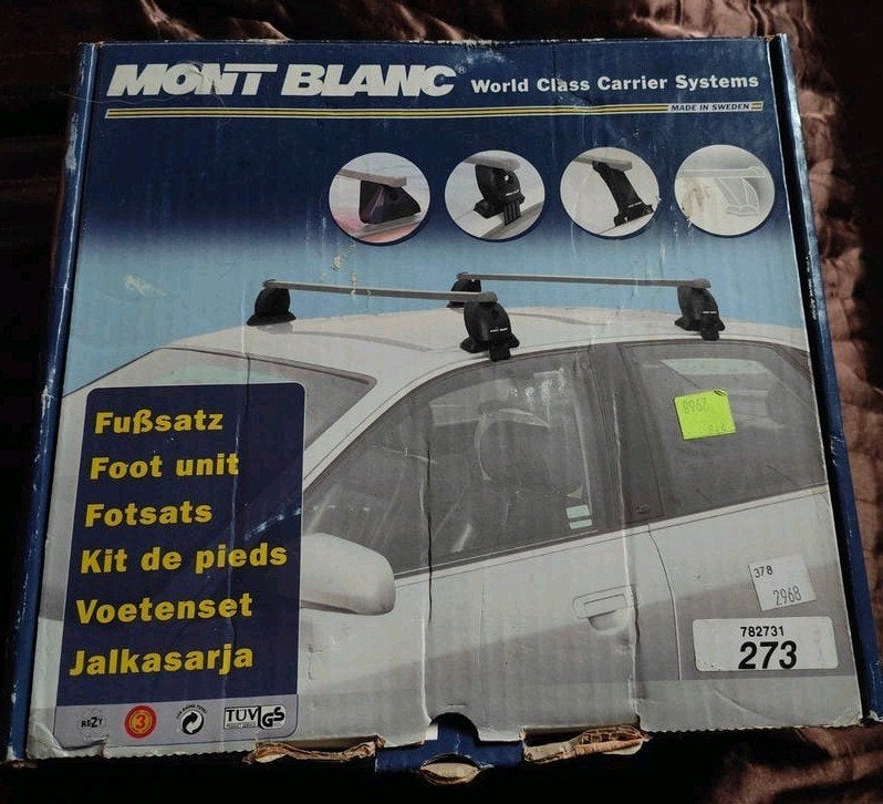 Mont Blanc voetenset dakdragerset Chrysler Voyager 273, Ophalen, Zo goed als nieuw