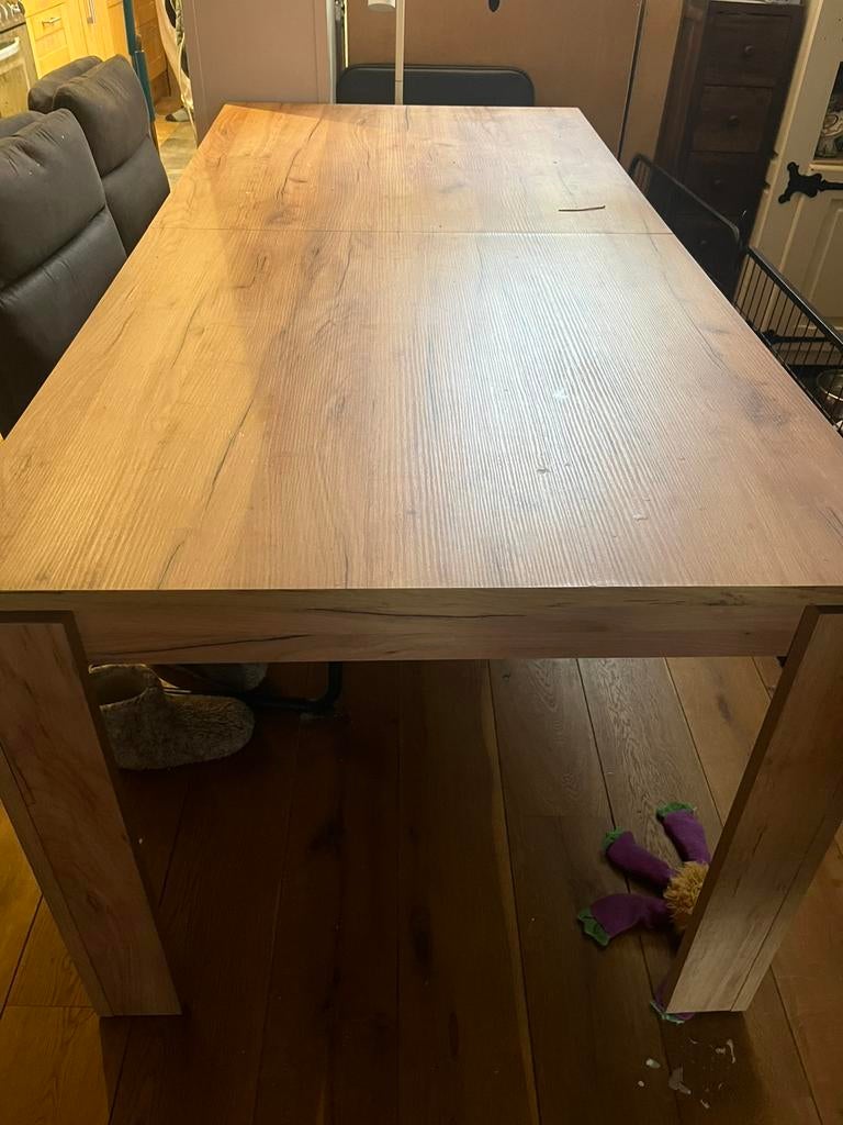 Uitschuifbare eettafel, Huis en Inrichting, Tafels | Eettafels, Ophalen, 50 tot 100 cm, Zo goed als nieuw, Vijf personen of meer