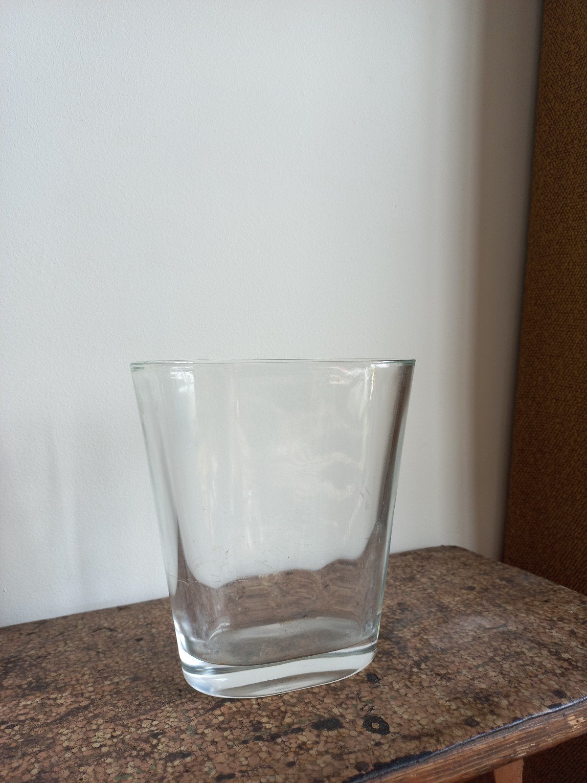 Ovale glazen bloemenvaas, Huis en Inrichting, Woonaccessoires | Vazen, Transparant, Ophalen of Verzenden, 17 cm, Glas