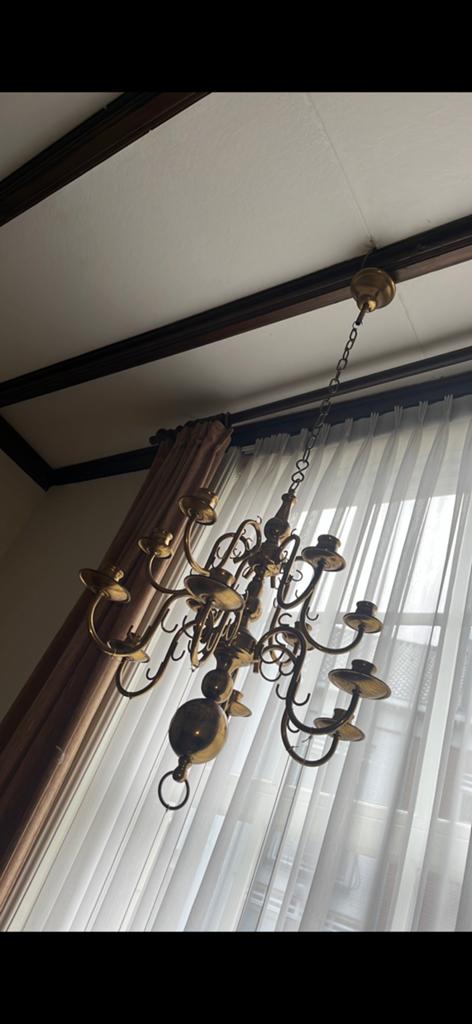 Prachige grote kandelaar lamp, Huis en Inrichting, Ophalen of Verzenden, Gebruikt