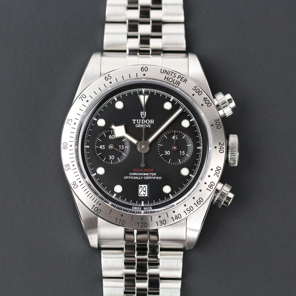 Tudor Black Bay Chronograph 41 (Zeer goed/ 2025), Sieraden, Tassen en Uiterlijk, Horloges | Heren, Zo goed als nieuw, Polshorloge
