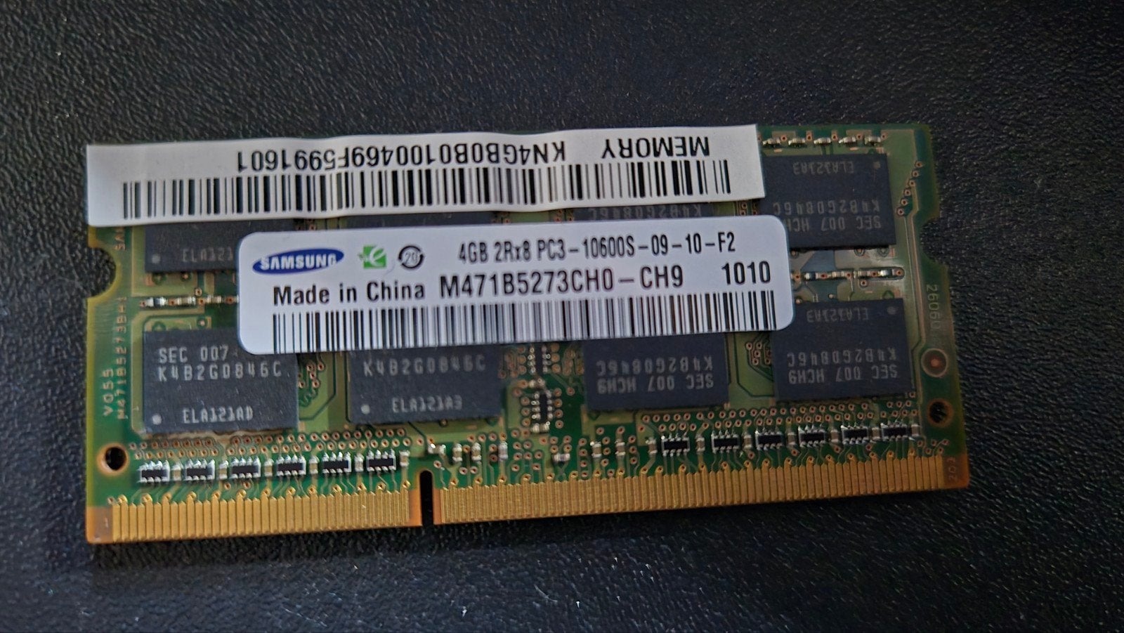 Samsung 4GB DDR3 Laptop Geheugenmodule (PC3-10600S), Computers en Software, Gebruikt, DDR3, Ophalen of Verzenden, Laptop