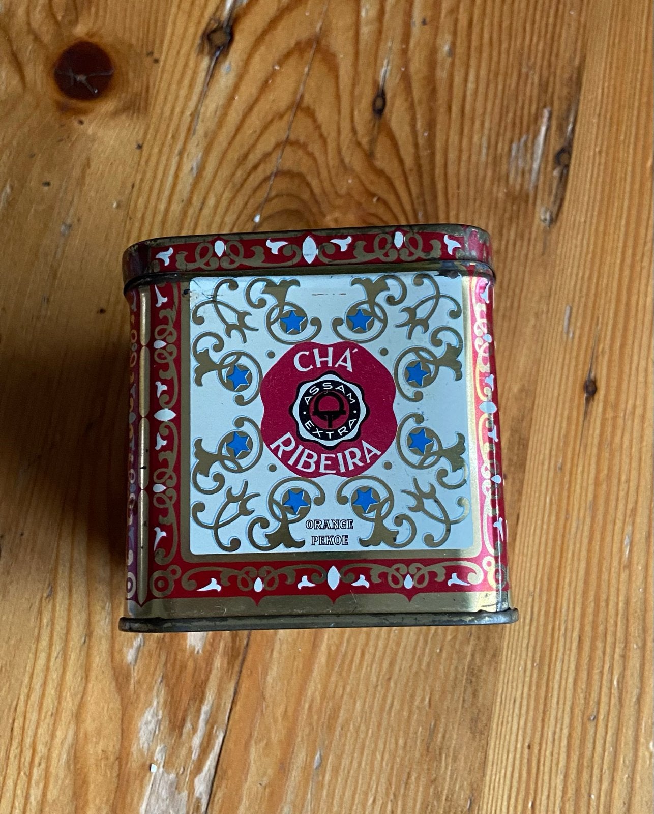 Vintage Cha Ribeira Theeblik - Assam Extra Orange Pekoe, Verzamelen, Ophalen of Verzenden, Gebruikt, Thee, Overige merken