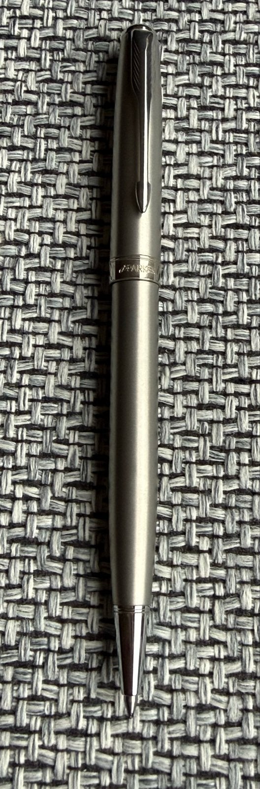 Parker Sonnet balpen stainless steel, brushed en palladium, Ophalen of Verzenden, Zo goed als nieuw, Met reclame, Parker