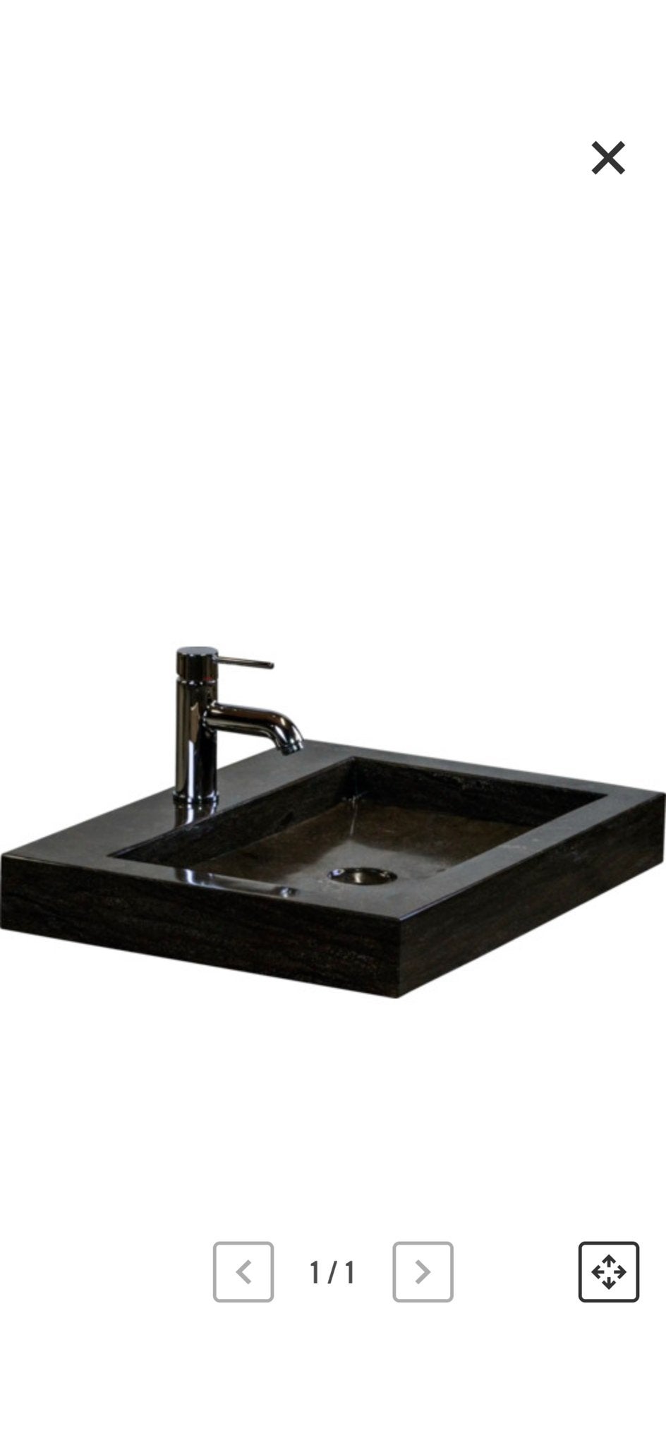 wastafel Lucca natuursteen zwart, Ophalen, Nieuw, Steen, Wastafel