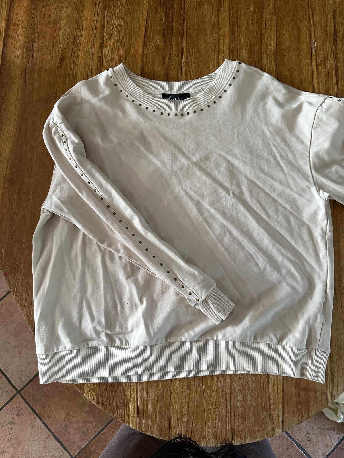 Elvira Collections Trui met studs - Maat XL, Ophalen of Verzenden, Gedragen, Maat 46/48 (XL) of groter, Beige