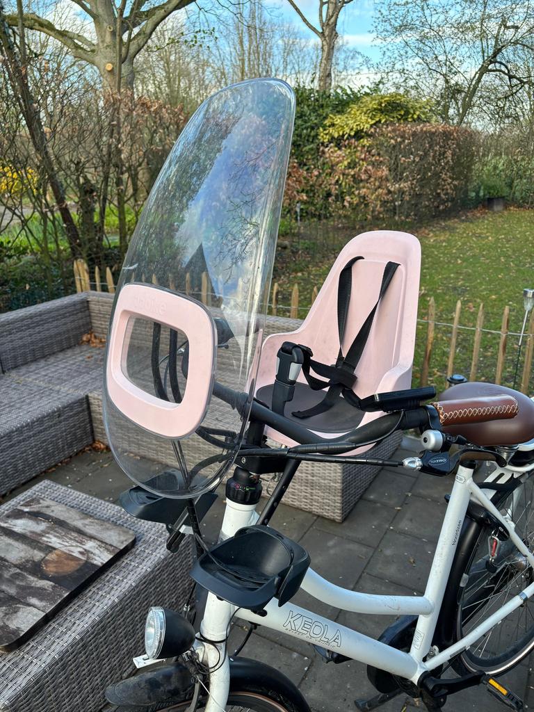 Bobike fietsstoeltje + windscherm, Ophalen, Zo goed als nieuw