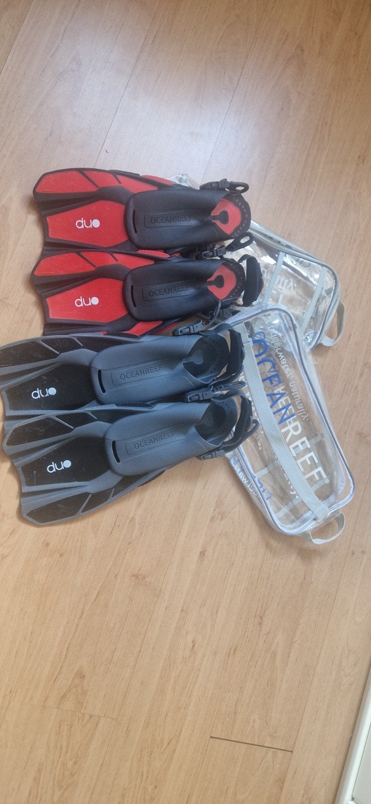 Snorkelvinnen Ocean Reef Duo 2 paar, Watersport en Boten, Ophalen of Verzenden, Gebruikt, Zwem- of Duikvliezen