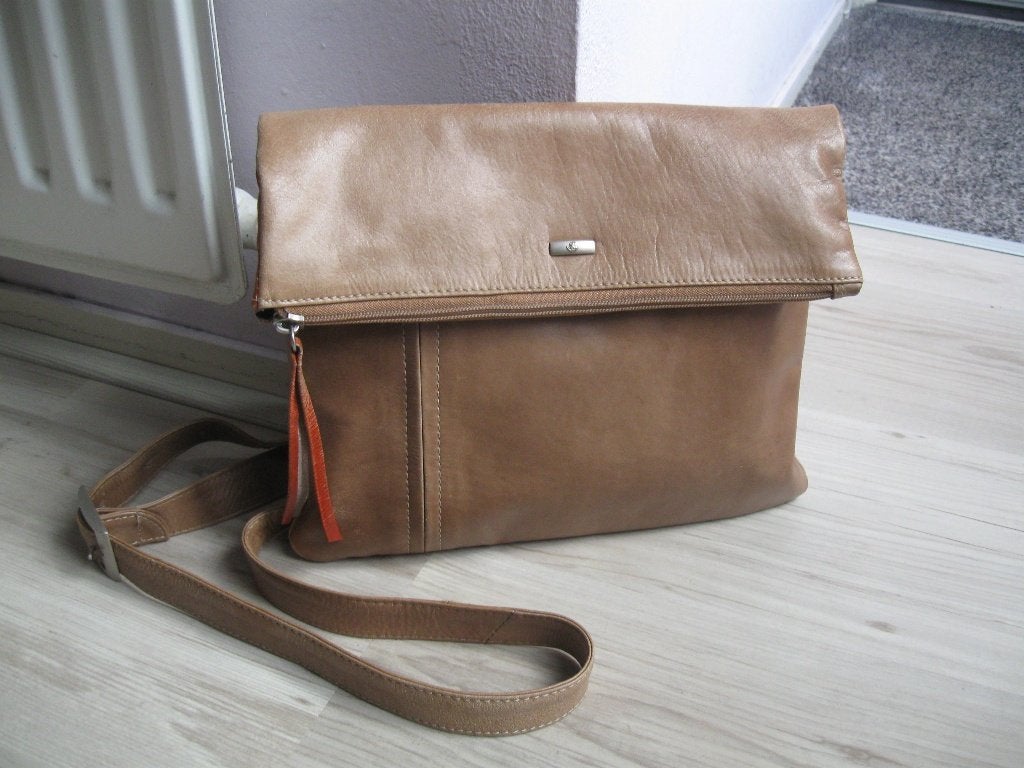 dR de Rooy aparte leren tas kan crossbody als nieuw, Ophalen of Verzenden, Zo goed als nieuw, Bruin, Schoudertasje