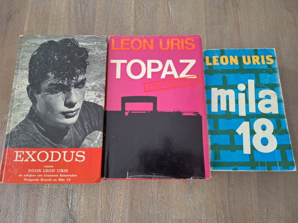 4 boeken van Leon Uriz - Exodus-Topaz-Mila 18-Armageddon, Ophalen of Verzenden, Gelezen, Leon Uris, Nederland