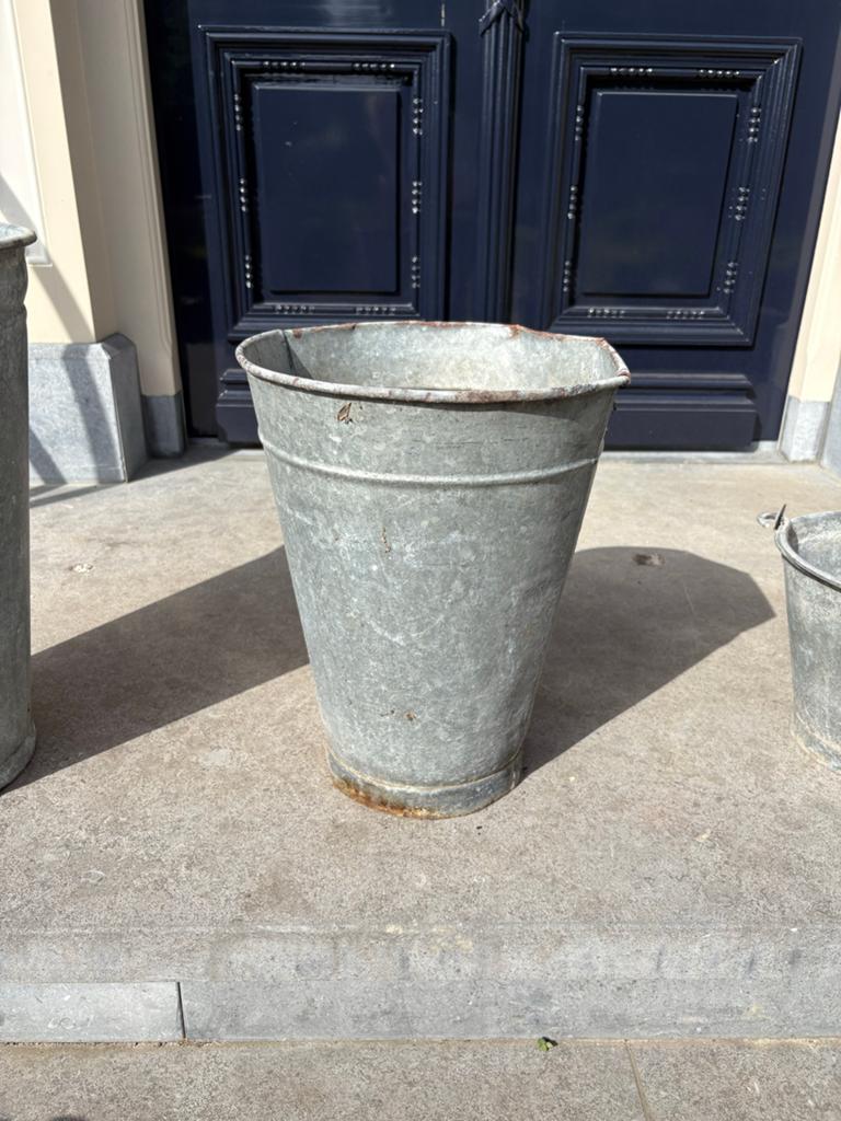 Vintage Zinken Emmer - Decoratief en Robuust, Ophalen, Gebruikt, Zink