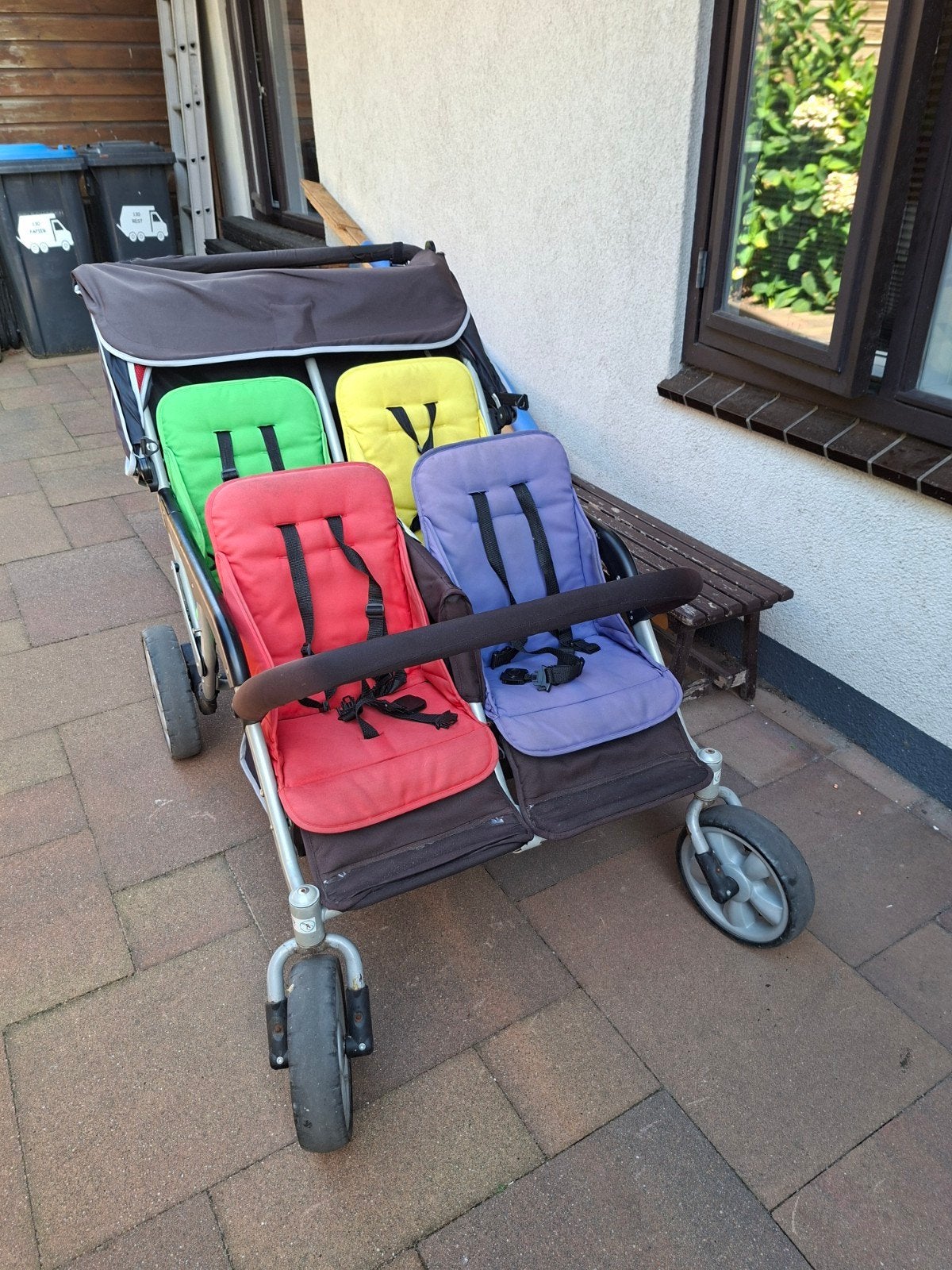 Familidoo 4-zits kinderwagen - Ideaal voor gastouders, Gebruikt, Duowagen, Ophalen, Kinderwagen