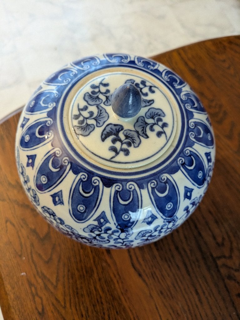 Blauw witte gemberpot, Ophalen
