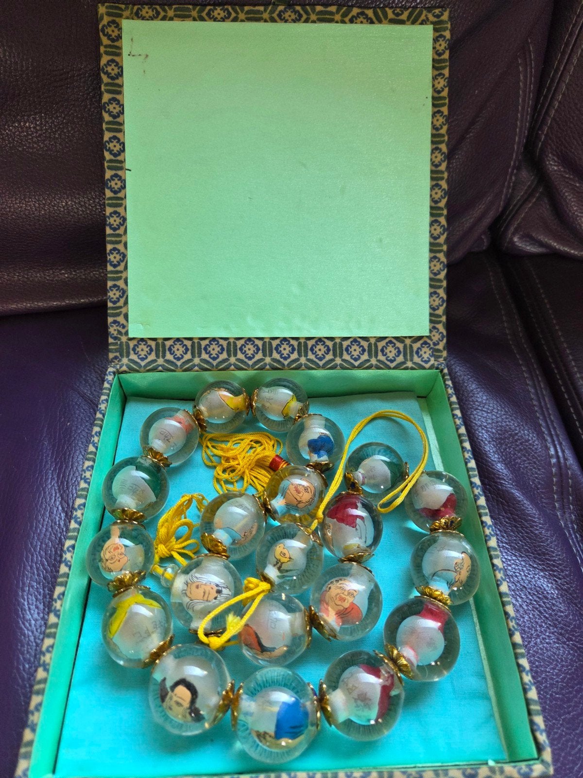 chinese gebedsketting vintage en 1 losse hanger in originele, Ophalen of Verzenden