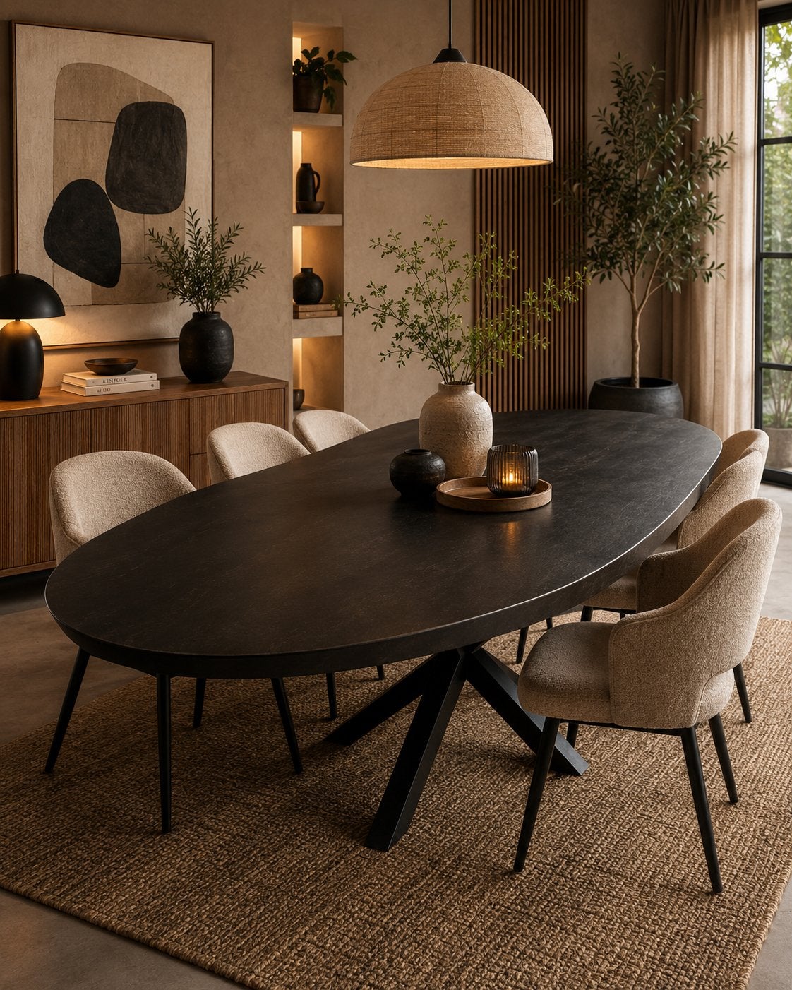 Organische eettafel 240x110x77 zwart nu 275,-, Ophalen, 100 tot 150 cm, Rj, Infustrieweg 25