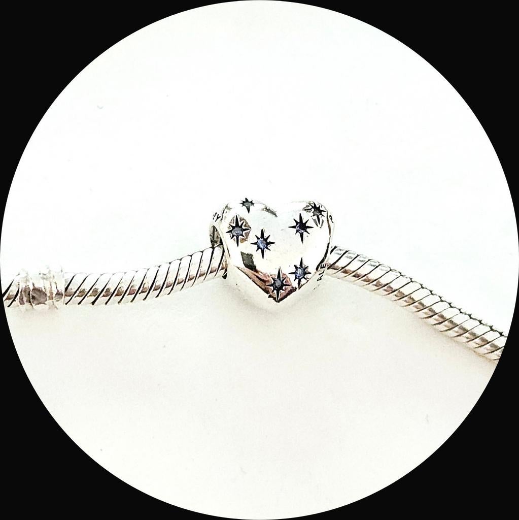 Pandora Disney Cinderella Heart 791593CFL / zirkonia blauw, Pandora, Ophalen of Verzenden, Zo goed als nieuw, 1 bedel