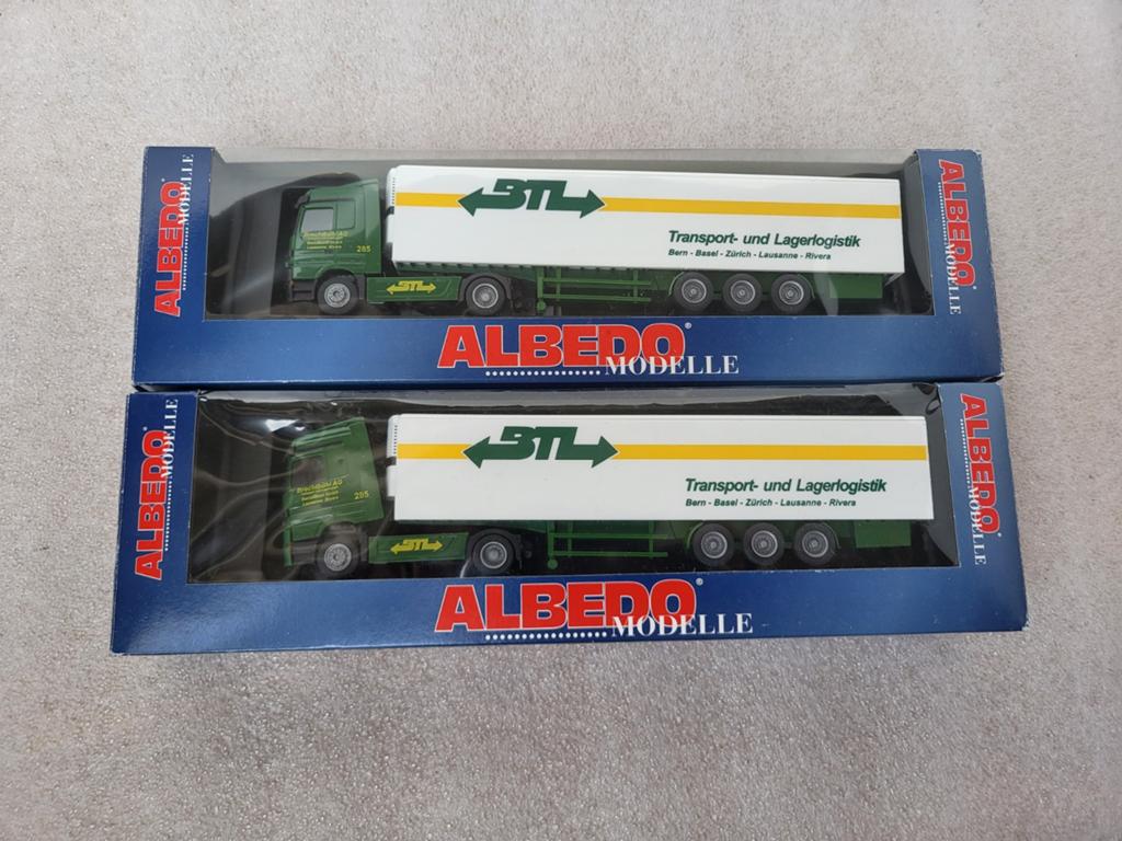 2x Albedo Modellen Brechtbühl AG Transport- en Lagerlogistik, Ophalen of Verzenden, Zo goed als nieuw, Bus of Vrachtwagen, Overige merken