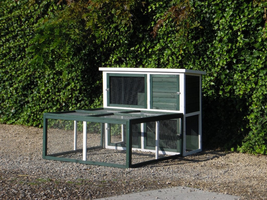 Konijnenhok Overwoud met ren | Bouwpakket, 110 cm of meer, Nieuw, Ophalen of Verzenden, 90 cm of meer