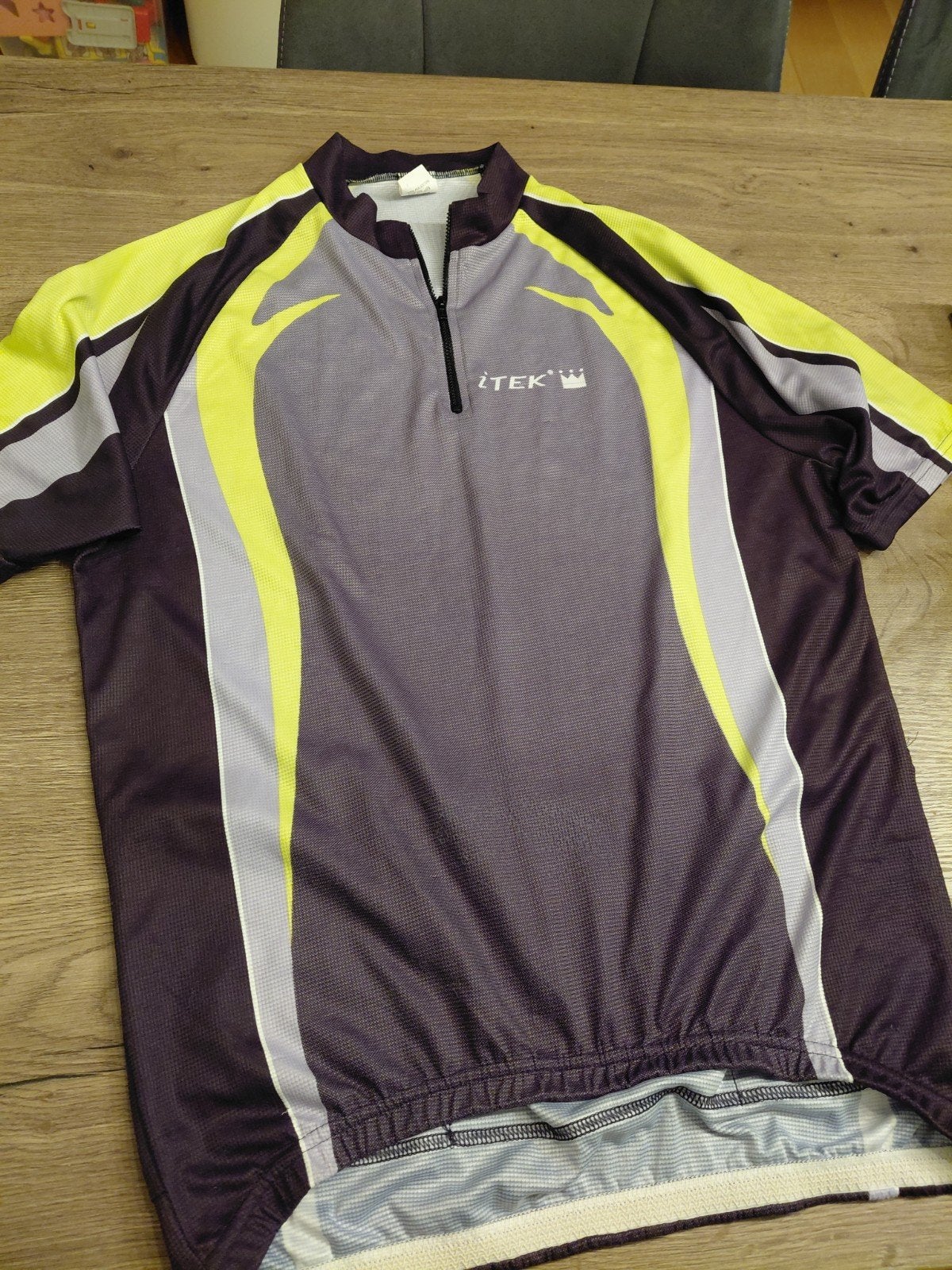 Heren fiets shirt korte mouw - Itek - Geel/Zwart - Maat XL, Heren, Ophalen of Verzenden, Zo goed als nieuw, Itek