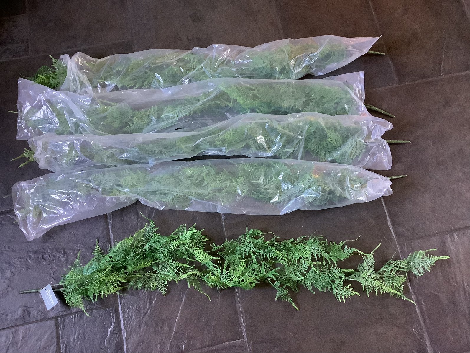 NIEUW set van 5 hangende varens kunsttakken kunstbloemen, Ophalen of Verzenden, Nieuw