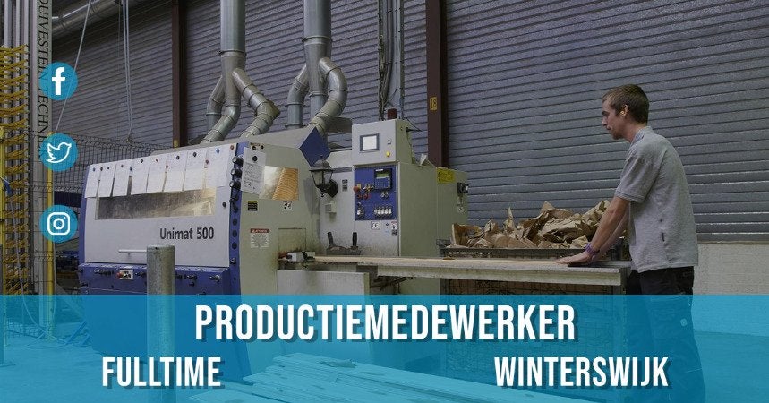 Productiemedewerker, 33 - 40 uur, LBO / VMBO, Tijdelijk contract