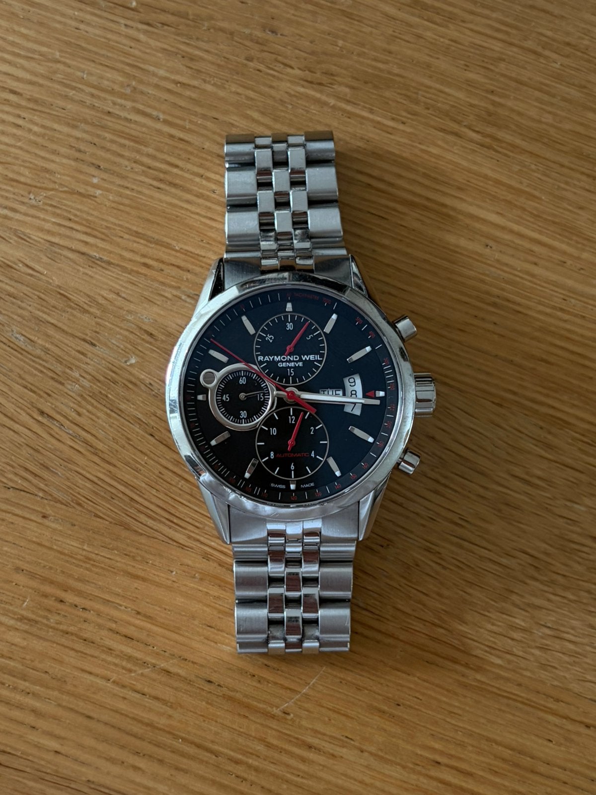 Raymond Weil Freelancer Horloge - Zo goed als nieuw, Sieraden, Tassen en Uiterlijk, Overige merken, Staal, Polshorloge, Ophalen of Verzenden