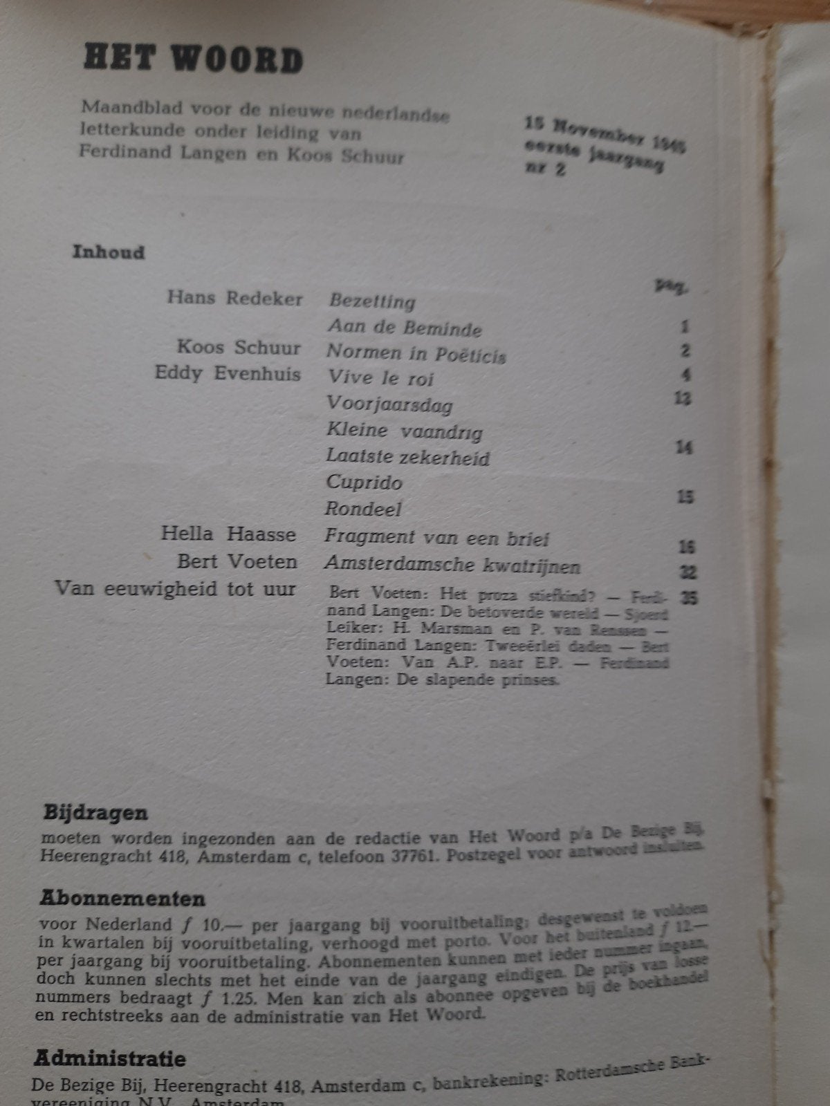 HSHaasse in maandbladen ,Apollo, Werk,Orient en Het Woord, Boeken, Ophalen, Zo goed als nieuw