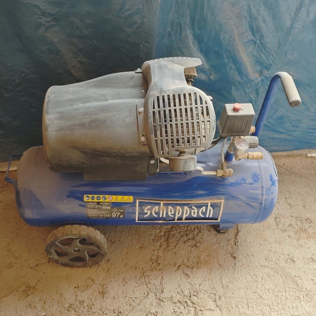 Scheppach Compressor HC53DC 50L - 2 cilinder 412 L/min 10bar, Doe-het-zelf en Verbouw, Compressors, 25 tot 100 liter, Ophalen