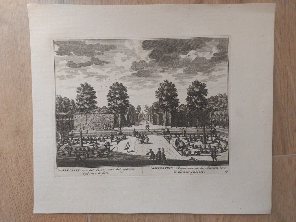 69 / Wallestein Loenen aan de Vecht - Orig. gravure uit 1719, Antiek en Kunst, Stadsgezicht, Blanco verso, Ophalen of Verzenden