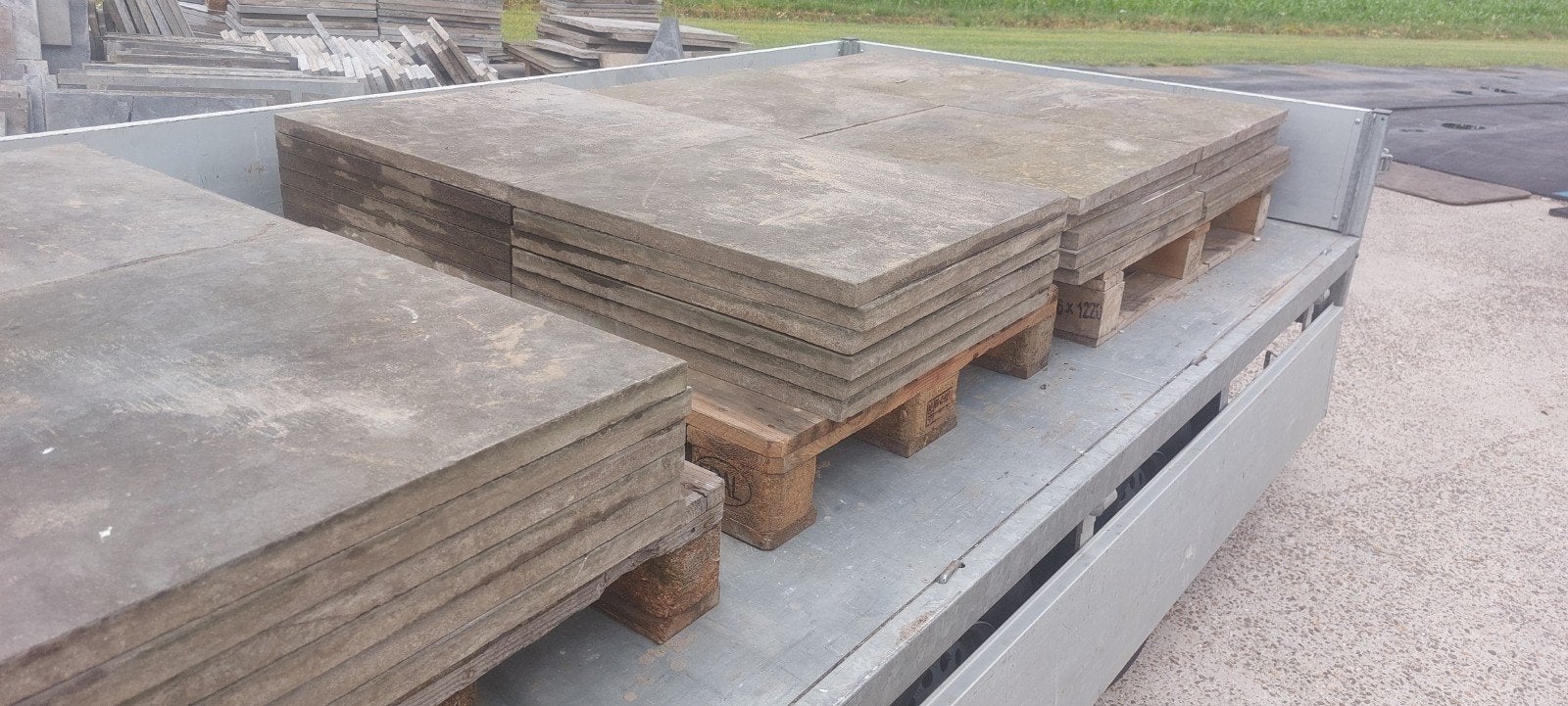 Chinees hardsteen tegels 60x60x3 cm, facetrand, ca. 130 m2, Ophalen, Gebruikt, Terrastegels, Natuursteen